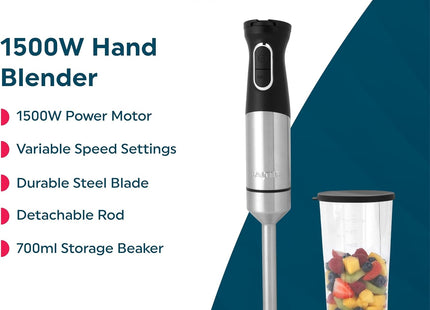 Salter Electric Hand Blender 1500W with 700ml Beaker, Black - Used