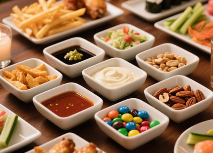 sinzau Square Plastic Dipping Bowls – 12 Pieces Small Snack Bowls