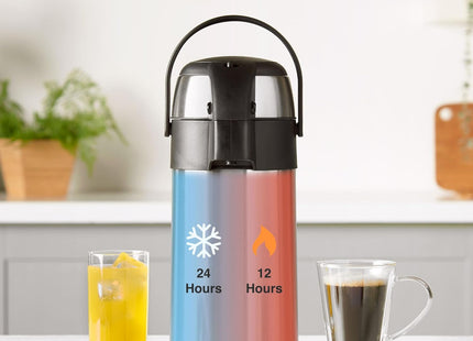 VonShef Stainless Steel Airpot – 3L & 5L Double-Wall Insulated Dispenser