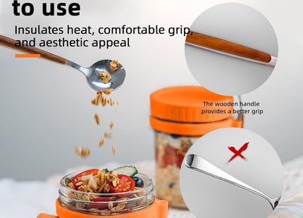 SMARCH Overnight Oats Jars with Lid & Spoon Set – 4-Pack (16oz, Multicolour)