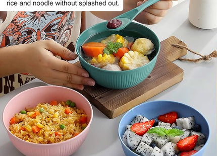 Ulrikco 7-Piece Unbreakable Plastic Bowls Set – Colorful 655ml Lightweight