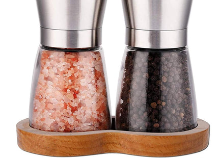 LessMo Salt & Pepper Grinder Set – 2-Piece Manual Mills with Adjustable Ceramic Grinder