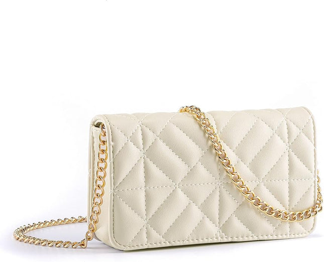 Small Quilted Crossbody Bag for Women – PU Leather Bag