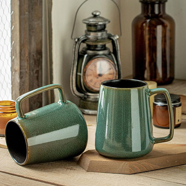 Cteahrow Large 24oz/700ml Ceramic Coffee Mug with Handle – Green