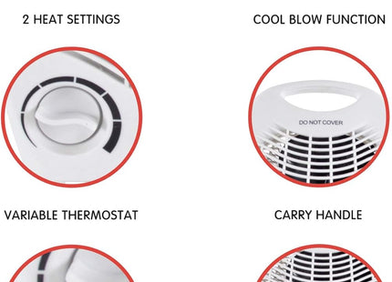 STAYWARM® 2000W Upright Fan Heater – White (F2001WH)