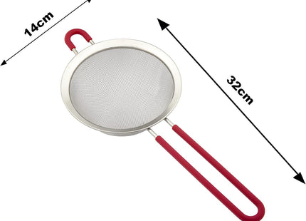 Petals Stainless Steel Juice Strainer – Red, Easy-Clean Kitchen Tool