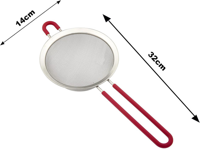 Petals Stainless Steel Juice Strainer – Red, Easy-Clean Kitchen Tool