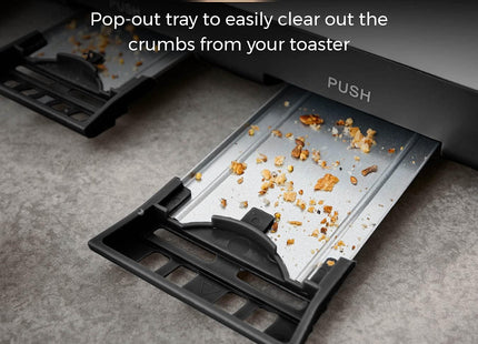 Tower Cavaletto 4-Slice Toaster – 800 W, Black and Rose Gold