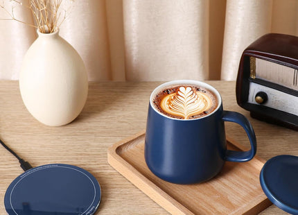 Kazumi Self-Heating Ceramic Mug – 130°F Smart Cup with 15W Wireless Charger