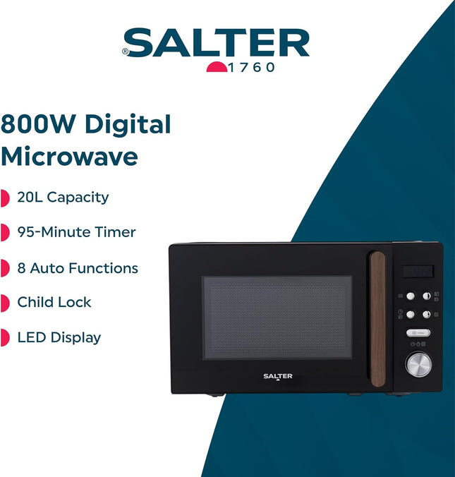 Salter Toronto Microwave 20L – 800W Digital with Auto Functions