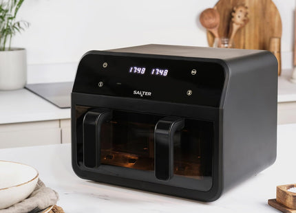Salter Dual View Air Fryer – 7L Family Size, Removable Divider, 2300W