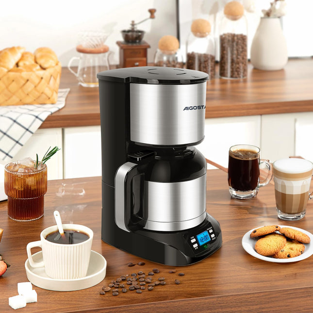 Aigostar Filter Coffee Maker – 1.2L Programmable Drip Coffee Machine