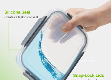 VonShef 5-Piece Glass Food Container Set – 1L Meal Prep Boxes