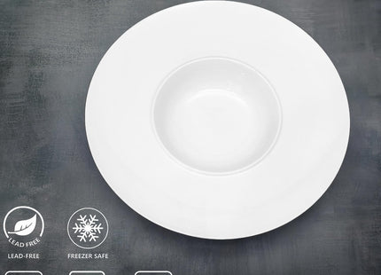 jinsongdafa Porcelain Soup Bowls 260ml Pasta Bowl Set of 4, White 27.5CM