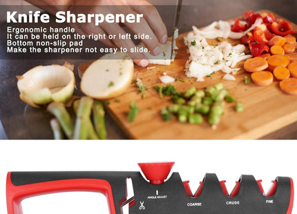Smart Sharp 4-in-1 Knife & Scissor Sharpener – Adjustable Manual Tool for Kitchen Blades