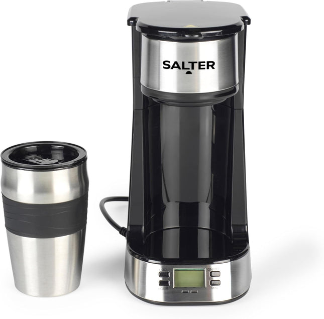 Salter Personal Coffee Machine – One Cup Maker with Travel Mug - Used