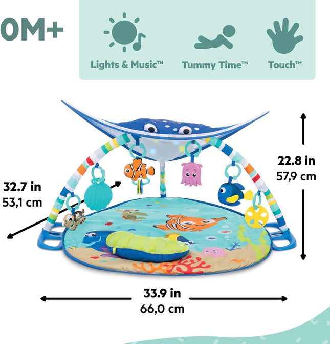 Bright Starts Disney Baby Finding Nemo Activity Gym – Ocean Lights Play Mat with Music