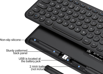 PINKCAT Wireless Ergonomic Keyboard with Number Pad