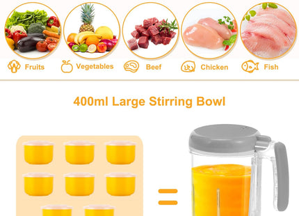 Bear One-Step Baby Food Maker & Steamer Blender – 400ml  (Beige) - Used