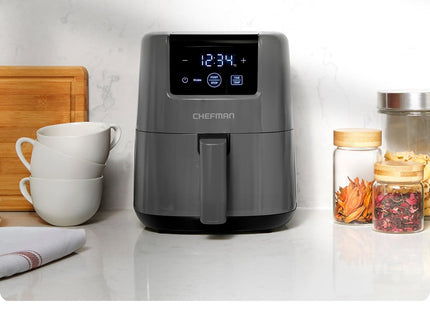 CHEFMAN TurboFry Touch 2L Air Fryer – Compact Digital Air Cooking in Grey