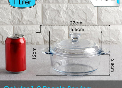 NUTRIUPS Mini Glass Casserole Dish – 1L Round Bakeware