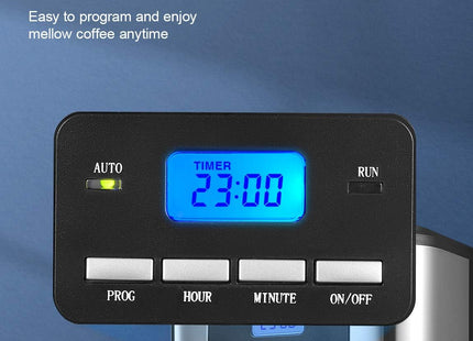 Yabano Programmable Coffee Maker – 1.5L Drip Machine with Timer