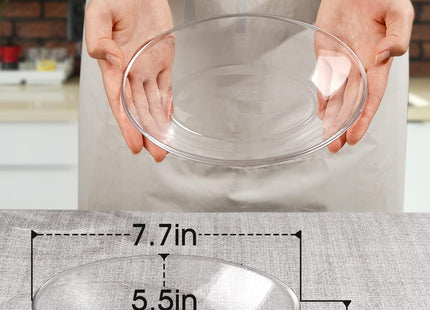 NUTRIUPS 2 Pack Small Tempered Glass Serving Plates – 7.7 x 5.5in Oval Dinner Plates