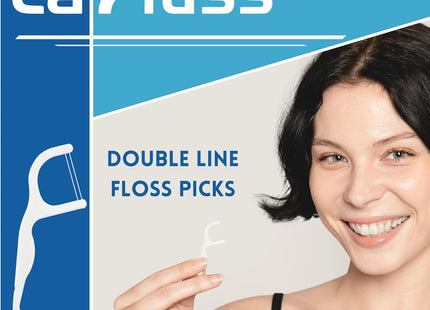 La Fluss Dental Floss Picks – 200pcs Double-Line Floss