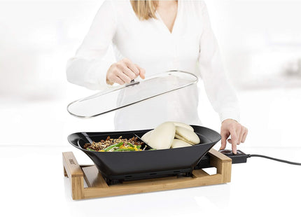 Princess Multi Cook Tabletop Cooker & Buffet Server – 4L, 1600W, Bamboo Stand