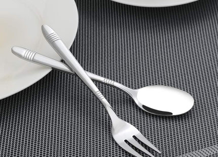 Bblina 12-Piece Dessert Cutlery Set – 6 Stainless Steel Spoons & 6 Forks (Silver)