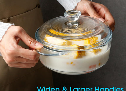 NUTRIUPS Mini Glass Casserole Dish – 1L Round Bakeware