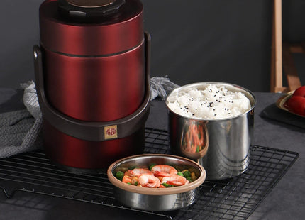 Fulaijia 3-Tier Stainless Steel Thermal Lunch Box for Hot/Cold Meals – 2300ml