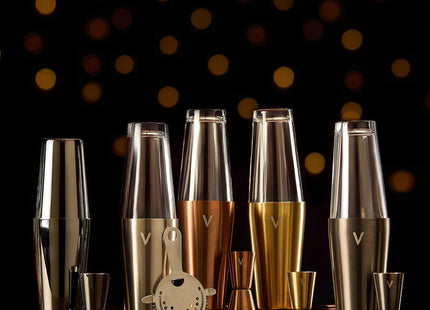 VonShef 6-Piece Boston Cocktail Shaker Set – 550ml Stainless Steel