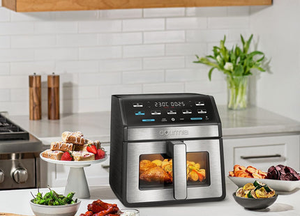 Gourmia 7.6L Digital Air Fryer – Window View, Guided Cooking, 7 Presets, Dishwasher Safe