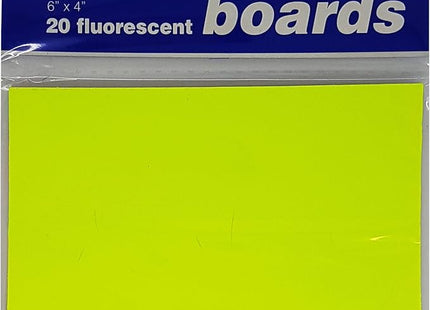 Stephens Fluorescent Ticket Board Sheets 6" x 4" – Pack of 20