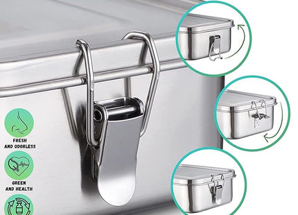 nicelock Small Stainless Steel Food Storage Containers – Set of 3 (400ml Each) | Leakproof, Reusable, Airtight Snack Boxes | Freezer, Oven & Dishwasher Safe | Plastic-Free & BPA-Free