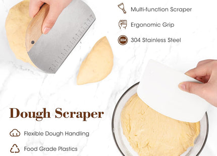 DOQAUS Banneton Bread Proofing Basket Set – 10-Piece Silicone Sourdough Kit with Oval & Round Baskets, Baking Mats, Scrapers, Lame & Whisk – Dishwasher & Oven Safe