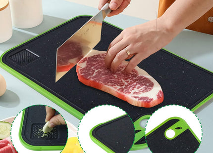 BOCHION 3-Piece Colour-Coded Chopping Board Set – BPA-Free, Non-Slip Cutting Boards