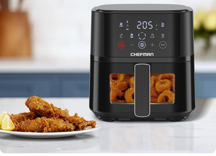 Chefman 3.75L Compact Air Fryer with Hi-Fry Technology – Black