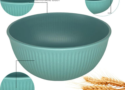 Ulrikco 7-Piece Unbreakable Plastic Bowls Set – Colorful 655ml Lightweight