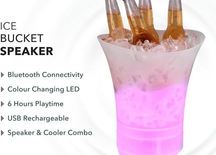 INTEMPO Ice Bucket Bluetooth Speaker – LED Party Speaker & Drinks Cooler