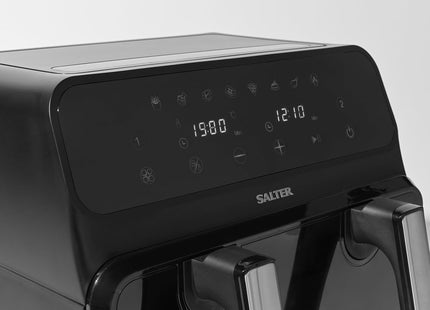 Salter Fuzion Dual Air Fryer – 8L XL Capacity with Removable Divider, 1700W