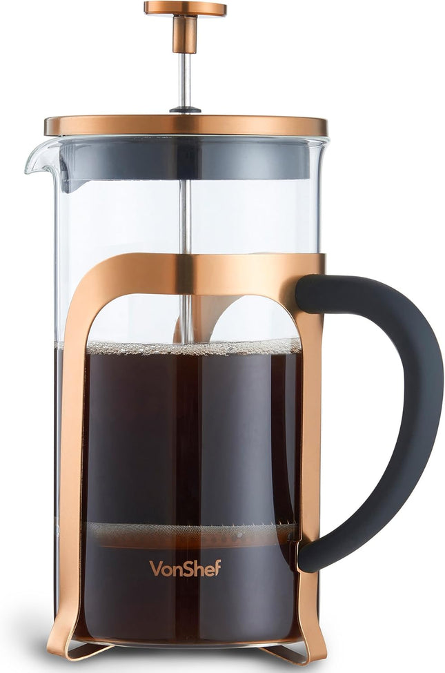 VonShef 8-Cup Cafetiere – 1L French Press Coffee Maker