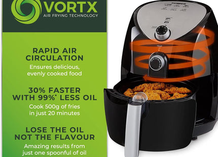 Tower T17021 Family Size Air Fryer with Rapid Air Circulation, 4.3L Capacity, 1500W – Black