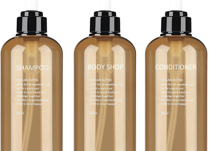 HANQIAN 3 Pack 500ml Empty Shampoo Bottles – Plastic Soap Dispensers