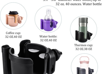 Universal Pushchair/Pram Cup Holder with Phone Storage - Black