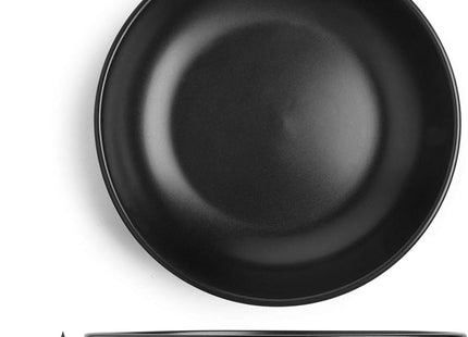 VonShef Matte Black Bowl Set – Set of 3 Stoneware Bowls, 22cm, Dishwasher & Microwave Safe
