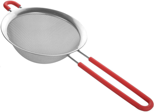 Petals Stainless Steel Juice Strainer – Red, Easy-Clean Kitchen Tool