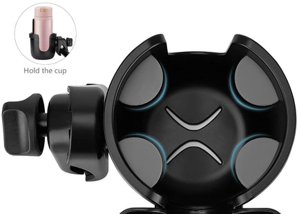 Universal Pushchair/Pram Cup Holder with Phone Storage - Black