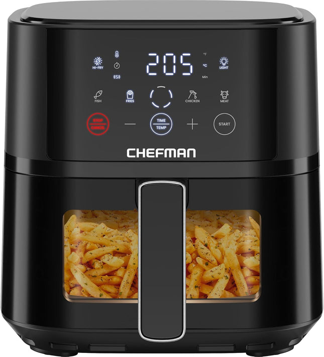 Chefman 3.75L Compact Air Fryer with Hi-Fry Technology – Black